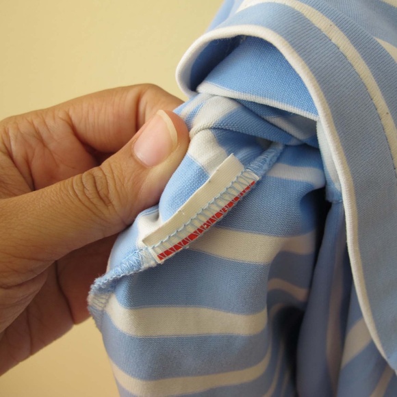 Saint James Tolede Anti-UV Striped Dress Light Blue White Preppy Nautical Small - Picture 4 of 5